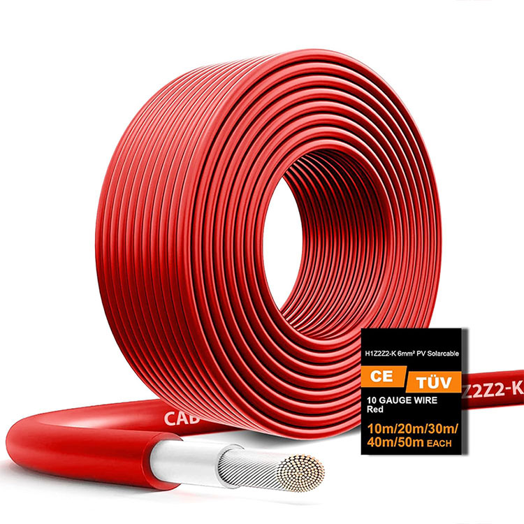 დაბალი დირიჟორის წინააღმდეგობის 10AWG Photovoltaic Wire 65FT